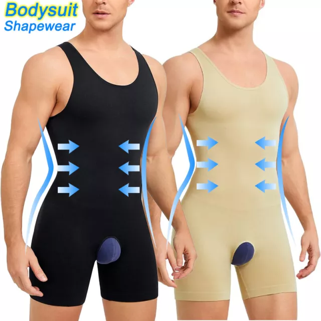 Herren Mieder Bodysuit Unterhemd Body Shaper Bauchweg Shirt Abnehmen Kompression