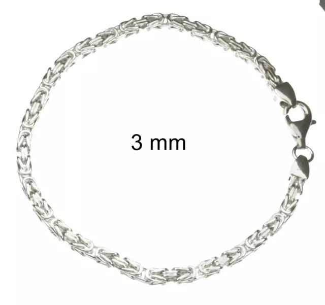 Byzantine bracelet maille royale carré en argent bijou femme homme cadeau Italie 3