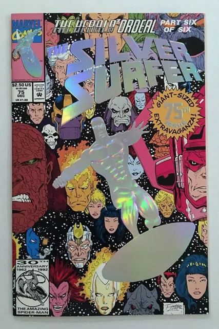 Marvel Silver Surfer 1992 #75 Embossed Foil cover VF unread, bagged & boarded
