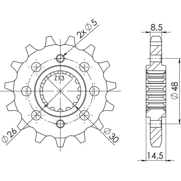 Pignon S AC P530- Z17 Honda CB F Bol Dor ( Fz / Fa/Fb/F2B ) (SC01) 900 79>81