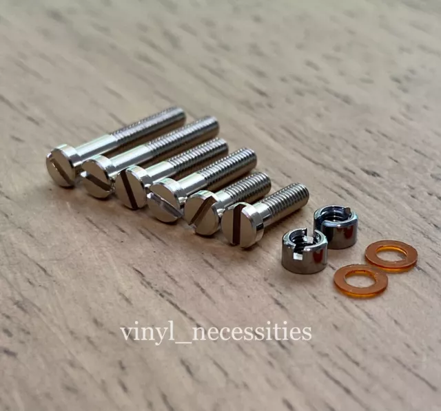 10 Piece Shiny Stainless Steel Turntable Cartridge  Mounting Hardware Screw Set