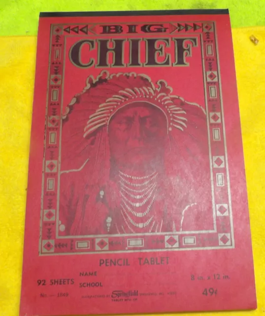 Old Big Chief Writing Tablet Set Vintage School Noteboo