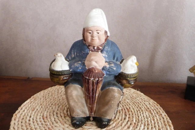 ANCIEN POT À Tabac Marin Terre Cuite de l'Isle Adam Tonneau Fumeur De
