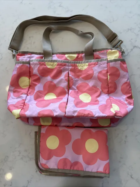 LESPORTSAC Ryan Baby Travel Diaper Bag w/ Changing Pad LEFLOWER Print