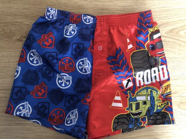 Blaze and the Monster Machines Size 5 Boys Silk Boxer Shorts Sleep Pyjamas