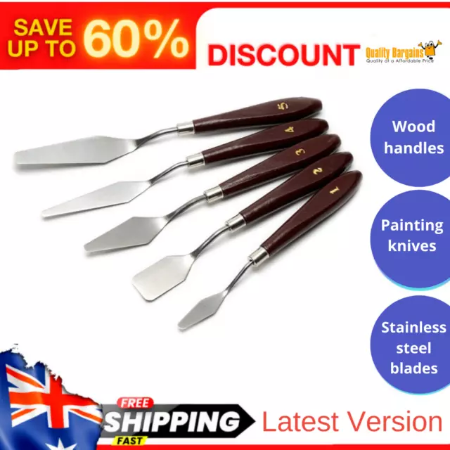 MEEDEN 5 Pieces Painting Knives, Stainless Steel Spatula Palette