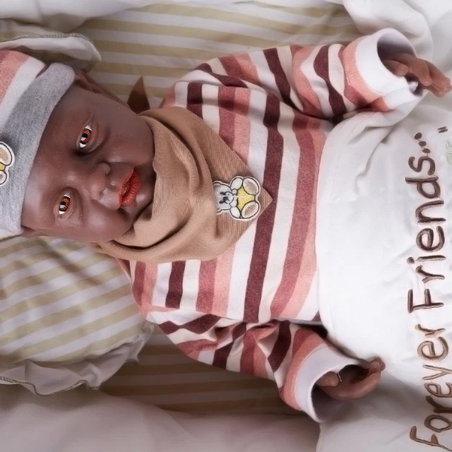 IVITA 18'' BLACK Reborn Baby Dolls Girl Realistic Silicone Reborn