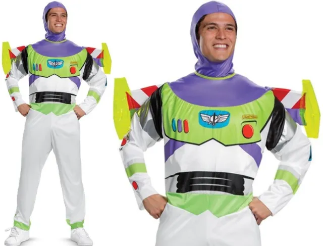 Mens Licensed Deluxe Buzz Lightyear Toy Story Fancy Dress Costume by Smiffys