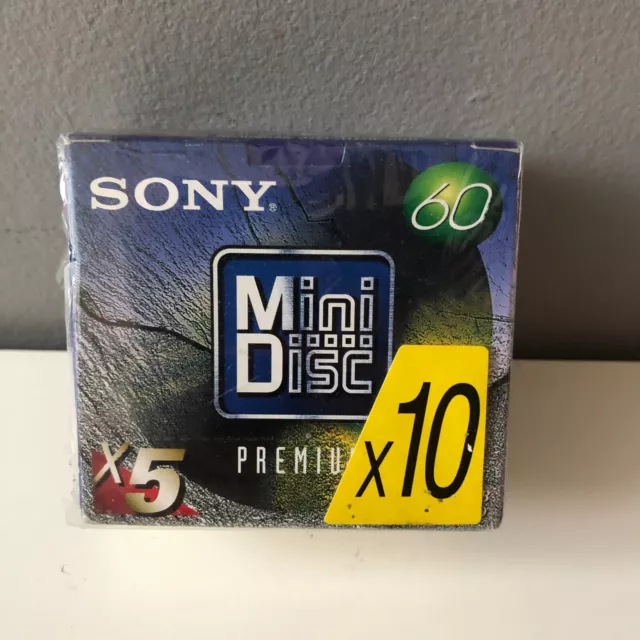 Lot 5 MiniDisc  Premium Sony MD 60 Recordable Neufs Sous Blister mini disc