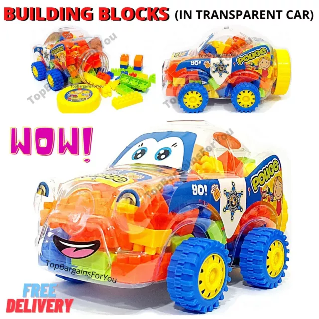 Kids Building Blocks Kit Car Set 100 Pcs Contruction Toys Diy Game Educational