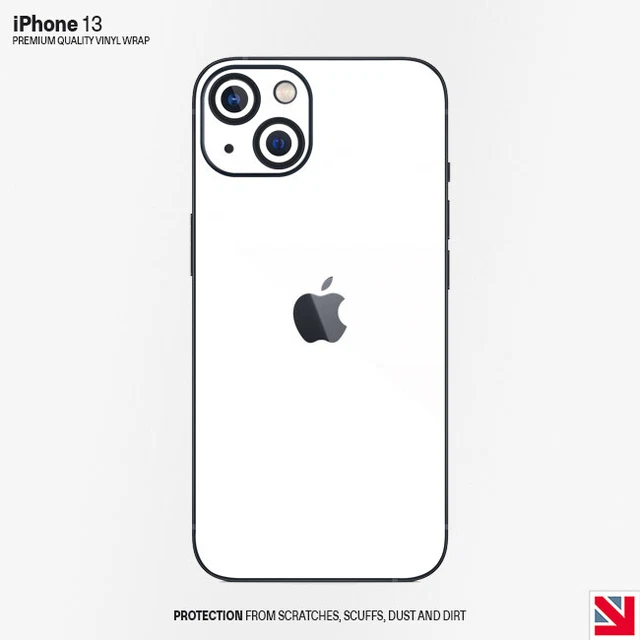 BIANCO lucido iPhone 13 pelle decalcomania adesivo vinile avvolgente