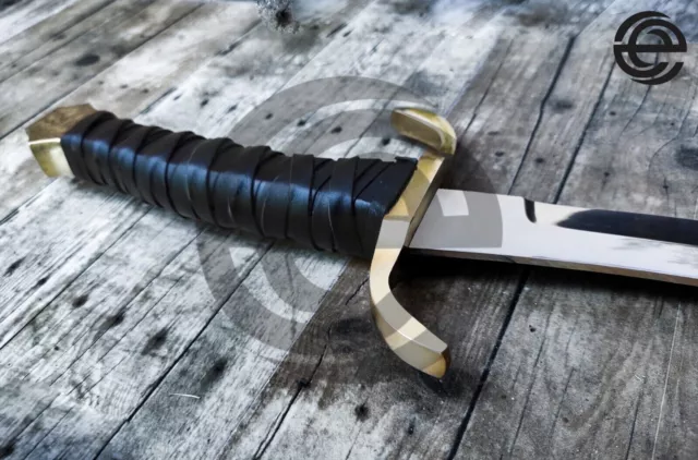 32" Beautiful Custom Handmade D2 Steel Scimitar Sword With Leather Sheath