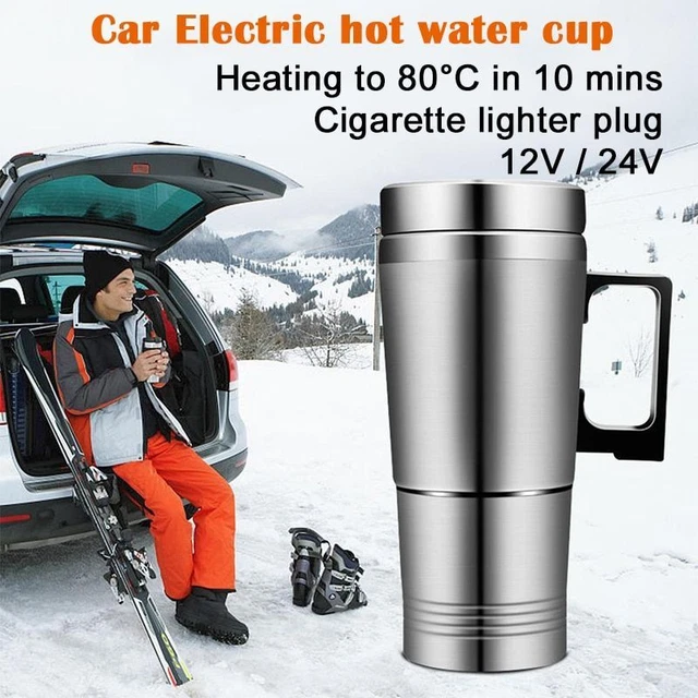 Car Based Heating Stainless Steel Cup Kettle 12V、24V Travel Coffee Heated Mug