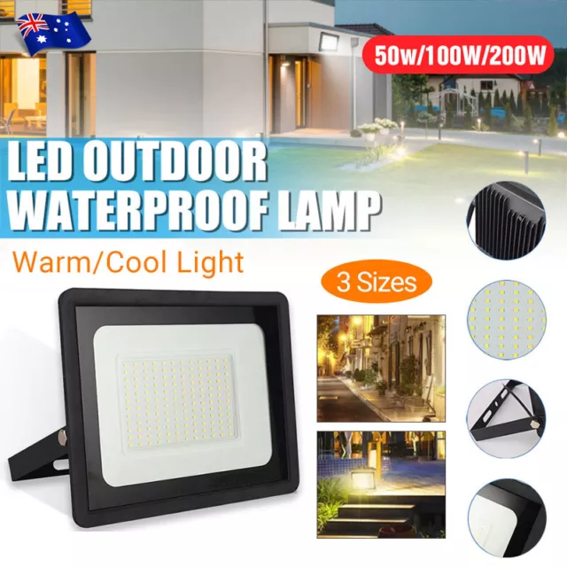LED Flood Light 50W-300W Outdoor Floodlights Lamp 220VCool Warm White IP66 AU