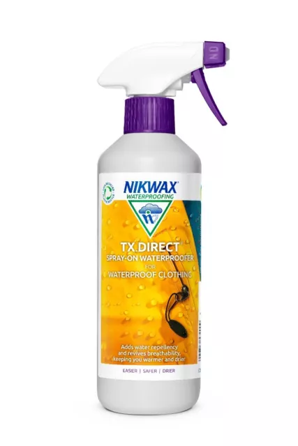 Nikwax TX Direct SPRAY ON 500ml Jacket Waterproofer for Wet weather clothing