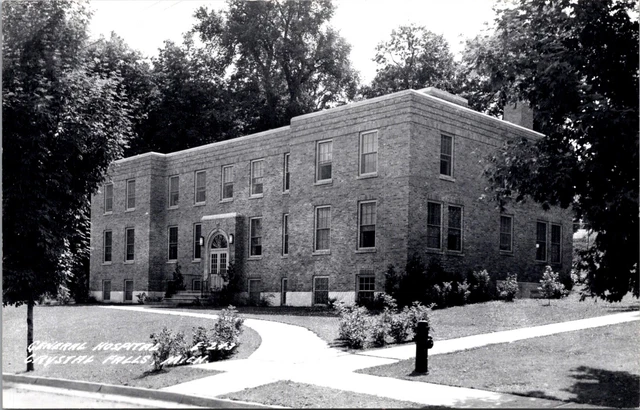 Real Photo Postcard General Hospital in Crystal Falls, Michigan
