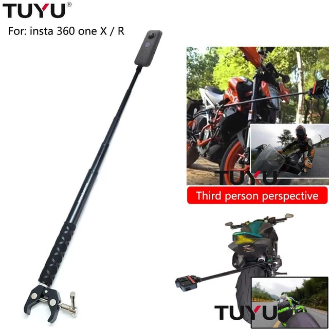 Tuyu Motorcycle Bike Camera Holder Mount Invisible Stick for Insta 360 One R