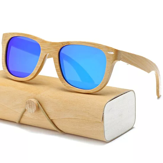 OCCHIALI DA SOLE Uomo Donna A SPECCHIO LEGNO GRADIENTI WOOD Vintage Retrò 2020