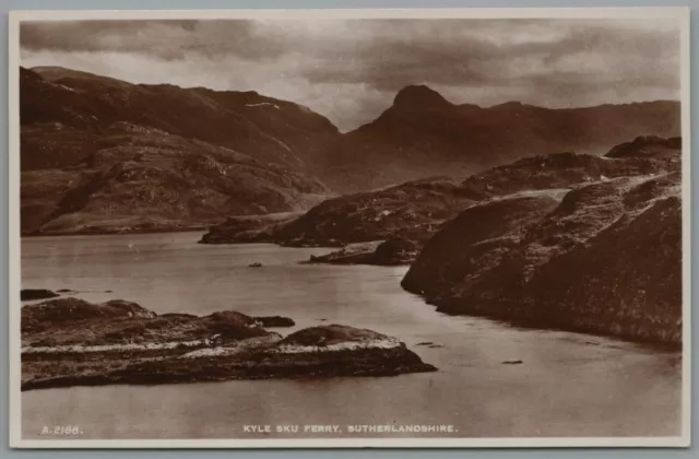Kyle Sku Ferry Sutherland Scotland Real Photo Unposted JB White Vintage Postcard