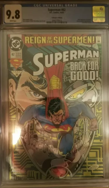 Superman 82 (1993) Collector's Edition Chromium Cover CGC 9.8 White COLLECTOR