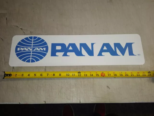 Pan American Airlines, Pan Am Display, Aluminum advertising Sign, 24" x 6"! 2