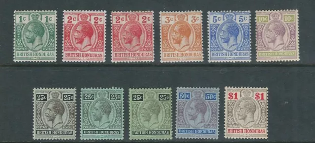 Britisch Honduras 1913-17 KGV Portrait (Scott 75-82+76a+80a+80b ) F/VF MH