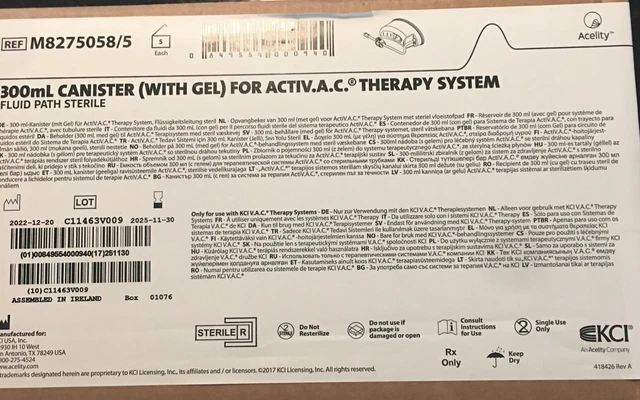 300mL CANISTER wound vac KCI 3m ACTIV.A.C  THERAPY SYSTEM box of 5 Unopened
