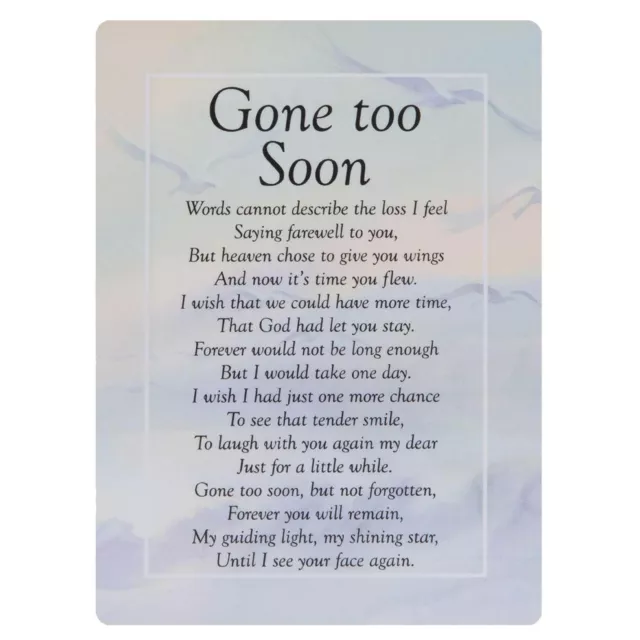 Gone A Soon Tumba Memorial Tarjeta – TY208