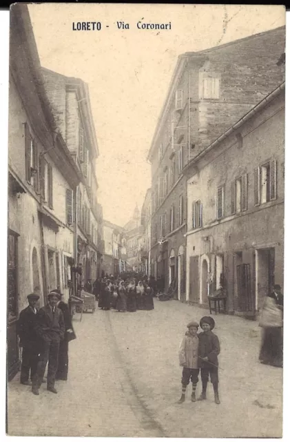 LORETO - VIA CORONARI viaggiata 1912 ANCONA