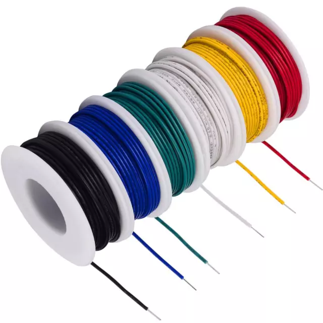 20 Awg Wire Solid Core Hookup Wires-6 Different Colored Jumper Wire 26.3 Ft