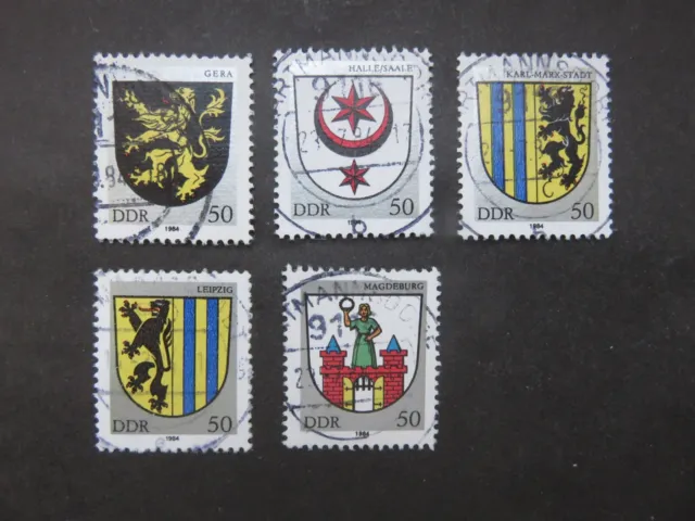 DDR 1983 Mi-Nr. DD 2857 - 2861 Städte Wappen City Arms komplett gestempelt