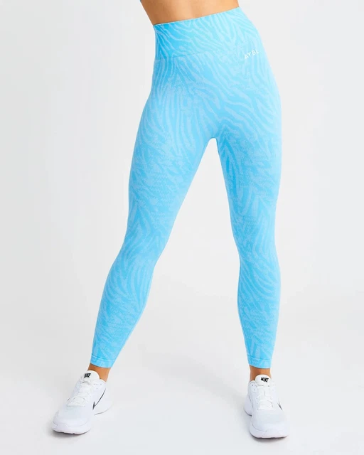 AYBL WOMENS SMALL Evolve Animal Seamless Leggings Gym Blue £22.49