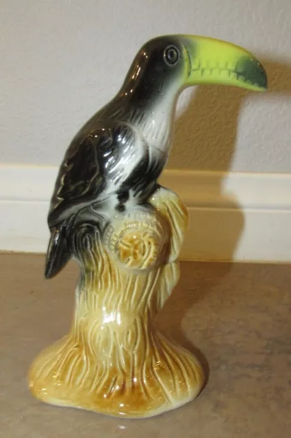 Vintage Toucan Bird Glazed Ceramic Figurine Statue Sculpture - #7 Brazil 204B