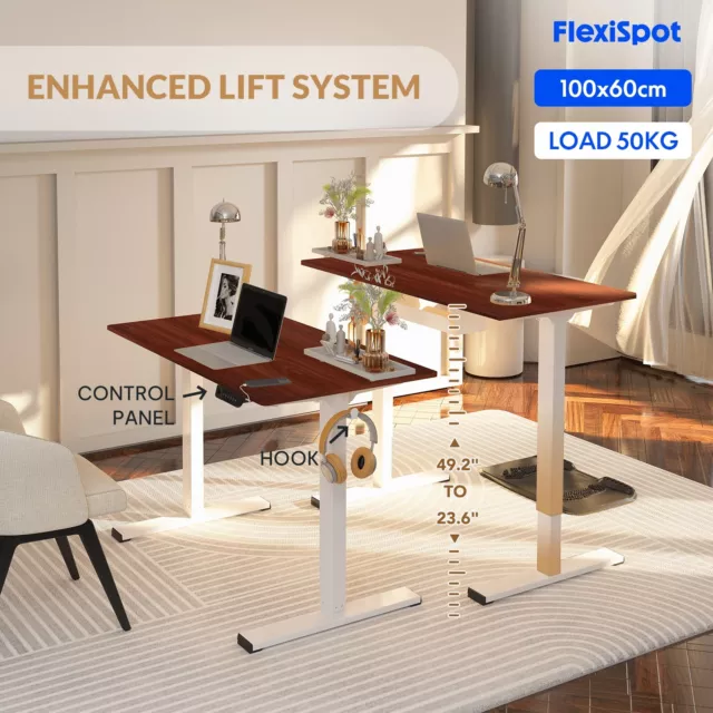 FLEXISPOT 100×60cm Electric Standing Sit to Stand up Height Adjustable Desk