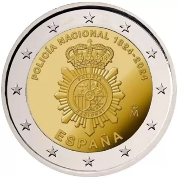 Espagne 2 Euro Commemorative 2024 - Police - Unc Neuf