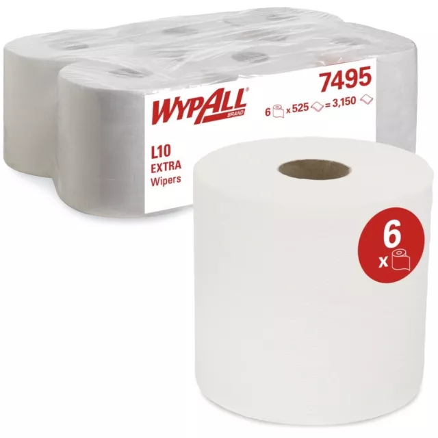 WypAll® L10 Wischtücher  Putztuchrolle 7495 – 6 Rollen x 525 Werkstatttücher