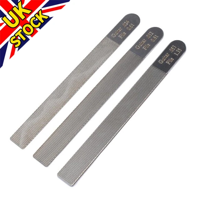 3Pcs Silver Guitar Nut Files Fret Crowning Slot Filing Luthier Repair Tool Kit