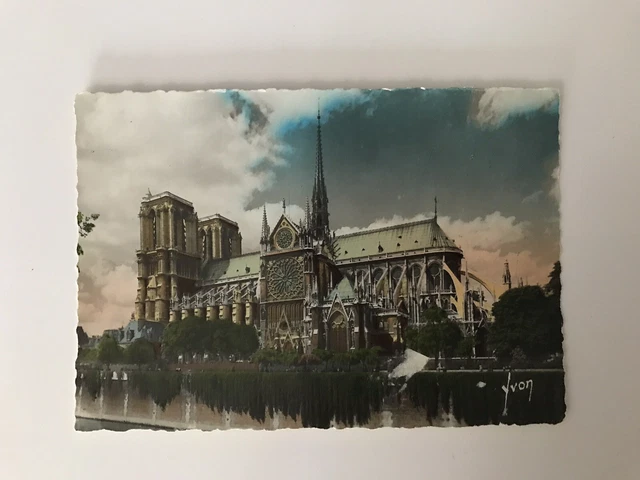 Carte postale Paris Église Notre-Dame vue de la Seine Années 1940 Ancienne