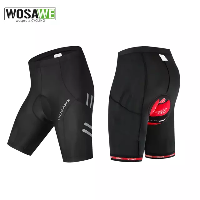 WOSAWE Pantaloncini ciclismo uomo 5D gel pads MTB bici strada pantaloni corti