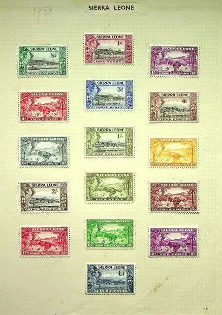 SIERRA LEONE: 1938 George VI - Ex-Old Time Collection - Album Page (72731)