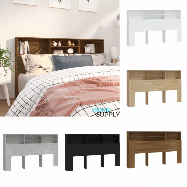 Modern Wooden Super King Size 180cm Headboard Bed Storage Cabinet With Shelves