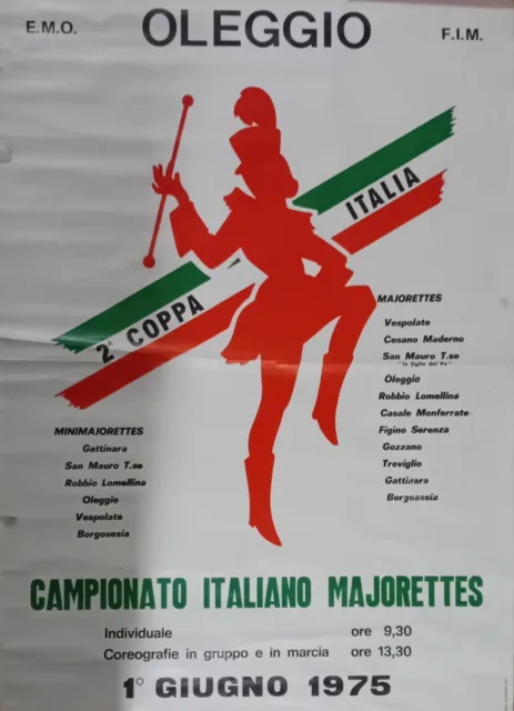 Manifesto Pubblicitario Oleggio Majorettes Cartolina