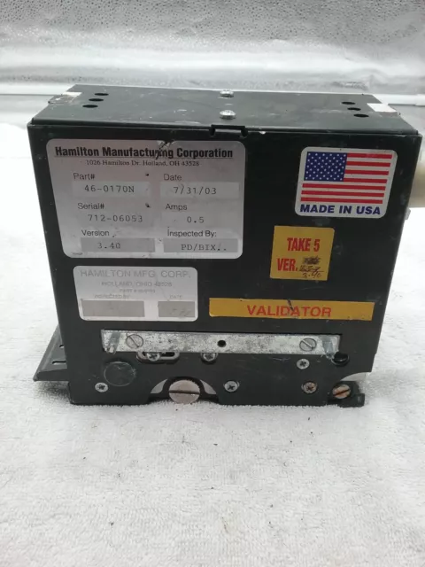 Vintage Hamilton Vending dollar $ bill changer Validator 46-017ON