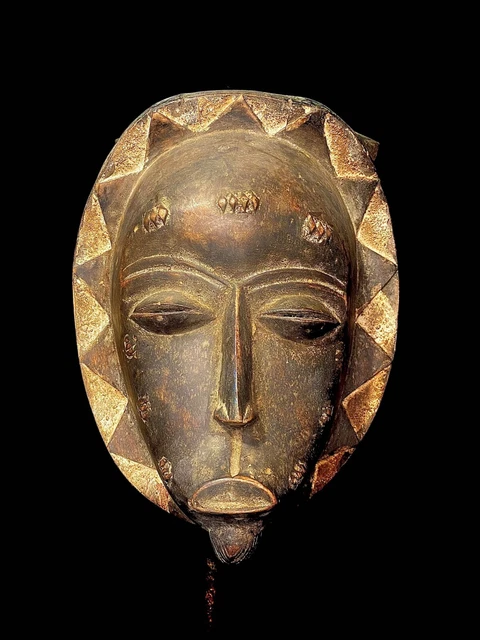carved wood tribal mask african Carved wooden art masks  Burkina Faso-2506