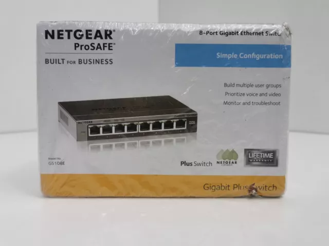 Netgear ProSafe GS108 8-port Gigabit Desktop Switch - Brand New Unopened