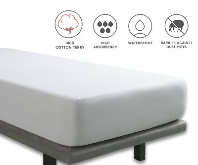Tural Coppia di Coprimaterasso Impermeabile Spugna 100% Cotone 2 unità di 80x190/200 cm Proteggi Materasso Impermeabile 