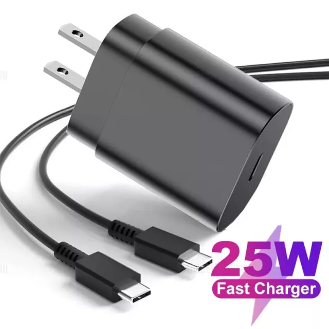 25W Type USB-C Super Fast Wall Charger +6FT Cable For Samsung Galaxy S23 S22 S21