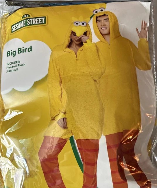 ADULT SESAME STREET Big Bird Costume Spirit Halloween Jumpsuit L/XL £31 ...
