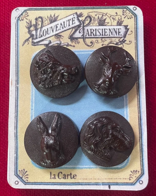 Bouton Ancien Chasse Vénerie, Rallye, Loup Ou Chien, Cuivre 15mm, France