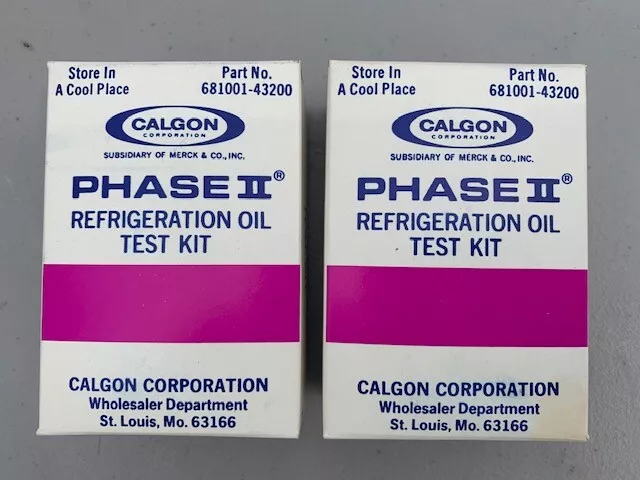 CALGON Phase II Refrigeration Oil Test Kit 681001-43200   LOT OF 2  *NEW*